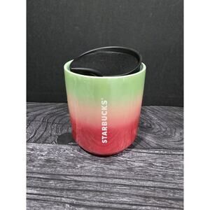 Starbucks 2020 Holiday Edition 8oz Ceramic Tumbler Pearl Ombre Pink Green EUC